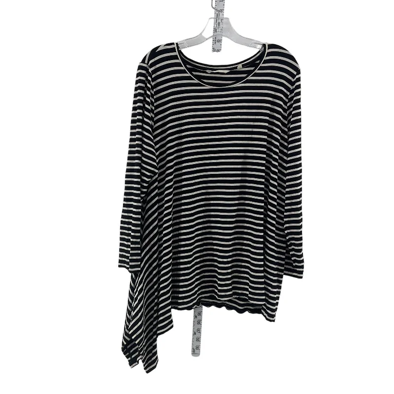 Recharge & Renew Women's Black/White Striped Short T-Shirt Dress Size 2X Mini Skirt with Belt