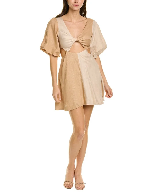 SOVERE Duet Linen Mini Dress Mini Skirt Vibes