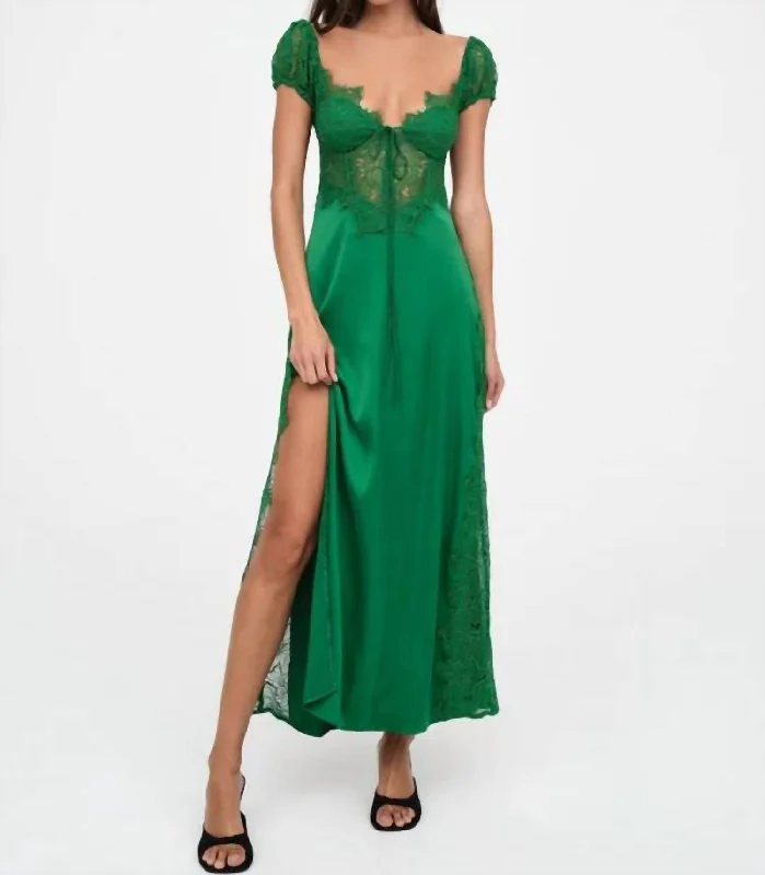 Casey Maxi Dress In Green Tulle Maxi Skirt