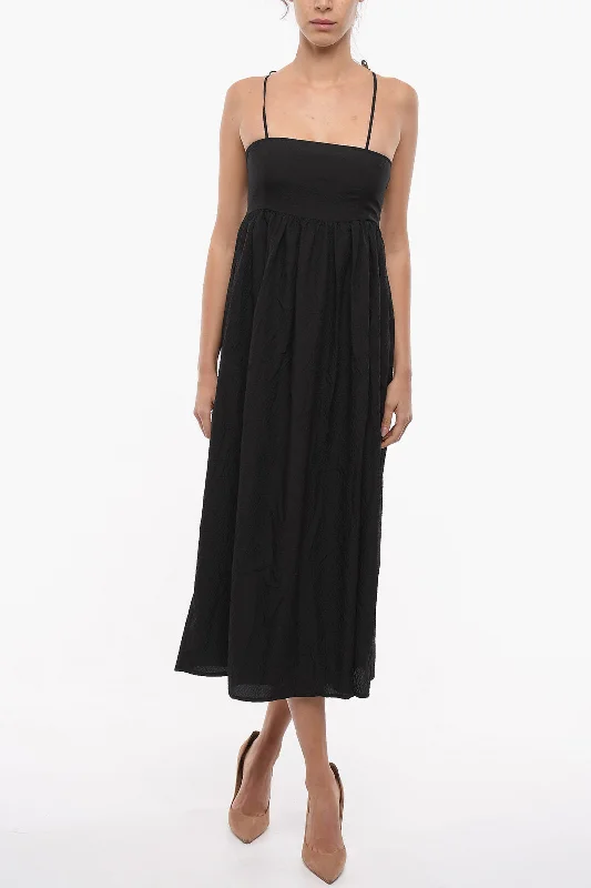 Notes du Nord Seersucker Fabric EVE Maxi Dress Silk Maxi Skirt